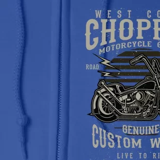 West Coast Chopper Motorcycle Garage Funny Gift Full Zip Hoodie