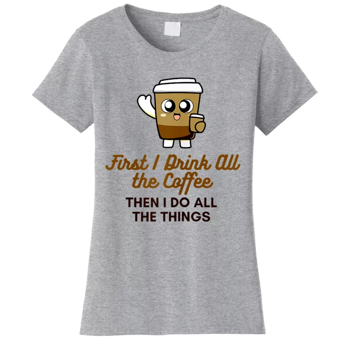 Womens Cute Coffee Drinker Graphic Women's T-Shirt