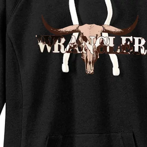 Wrangler Cowhide , Cow Skull , Cow Print Wrangler Women's Fleece Hoodie