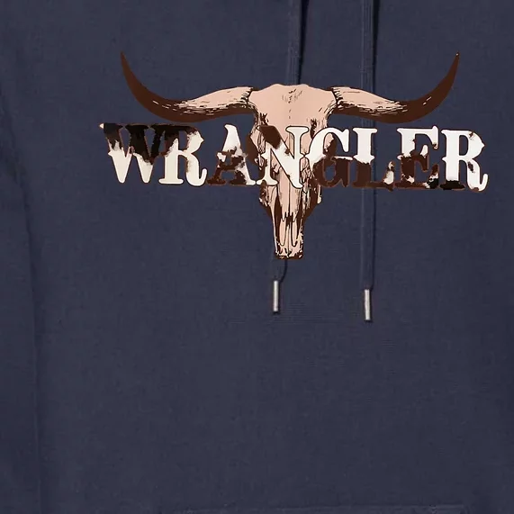 Wrangler Cowhide , Cow Skull , Cow Print Wrangler Premium Hoodie