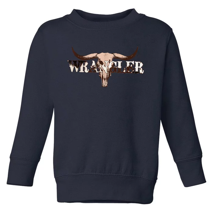 Wrangler Cowhide , Cow Skull , Cow Print Wrangler Toddler Sweatshirt