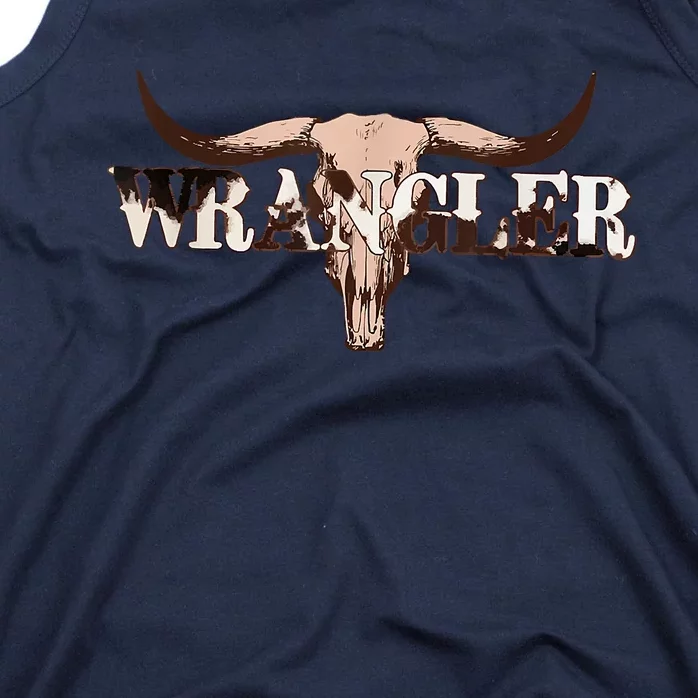 Wrangler Cowhide , Cow Skull , Cow Print Wrangler Tank Top