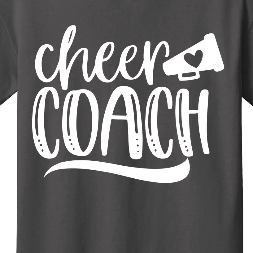 Womens Cheer Coach Shirts Megaphone Distressed Design Kids T-Shirt