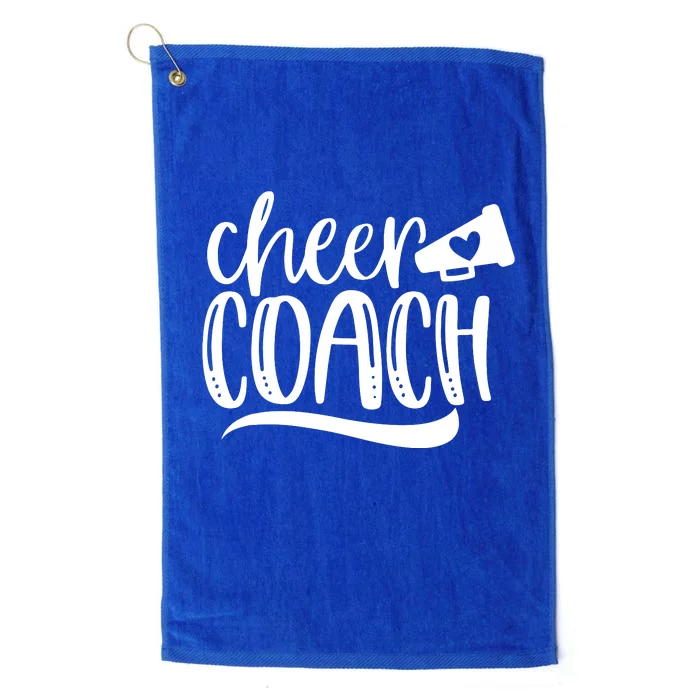 Womens Cheer Coach Shirts Megaphone Distressed Design Platinum Collection Golf Towel