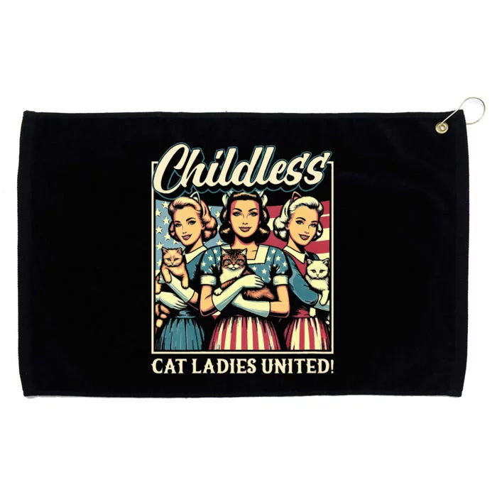 Wo Childless Cat Ladies United Vneck Grommeted Golf Towel