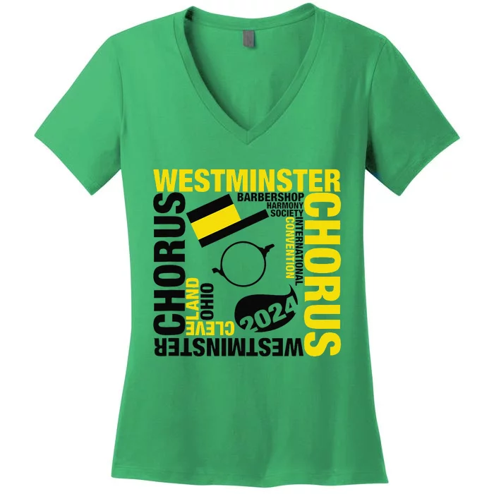 Westminster Chorus Cleveland White Women's V-Neck T-Shirt