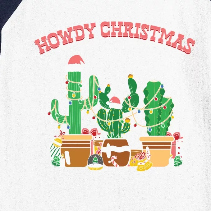 Western Cow Christmas Howdy Merry Xmas Great Gift Baseball Sleeve Shirt