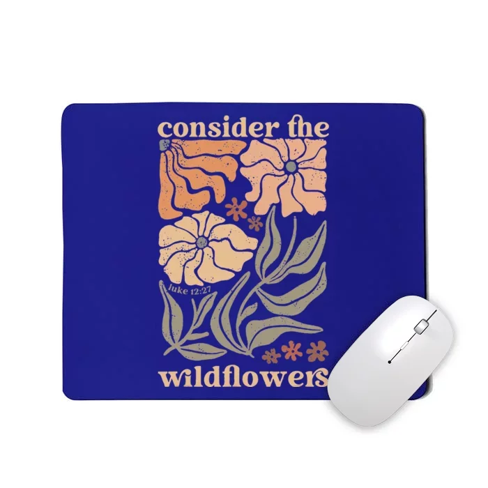 Wildflower Christian Consider The Wildflowers Boho Christian Mousepad