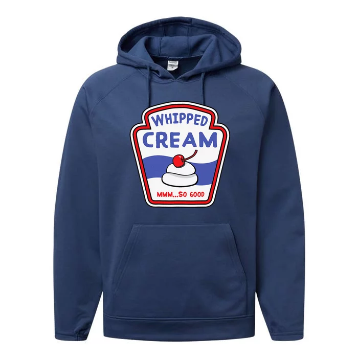 Whipped Cream Condiment Ice Cream Halloween Costume Performance Fleece Hoodie