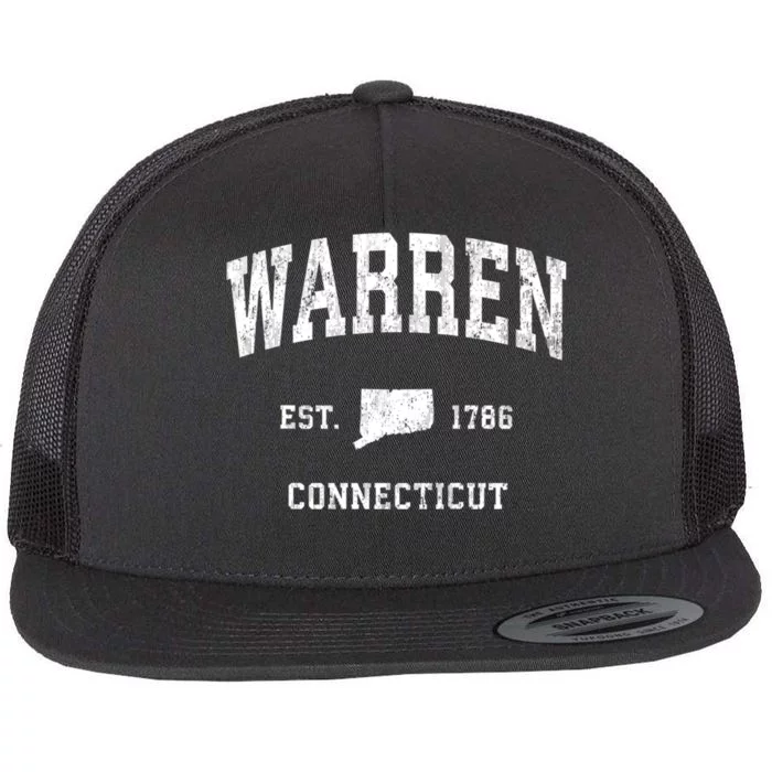 Warren Connecticut Ct Vintage Athletic Sports Flat Bill Trucker Hat