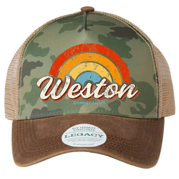 Weston Connecticut Ct Vintage Rainbow Legacy Tie Dye Trucker Hat