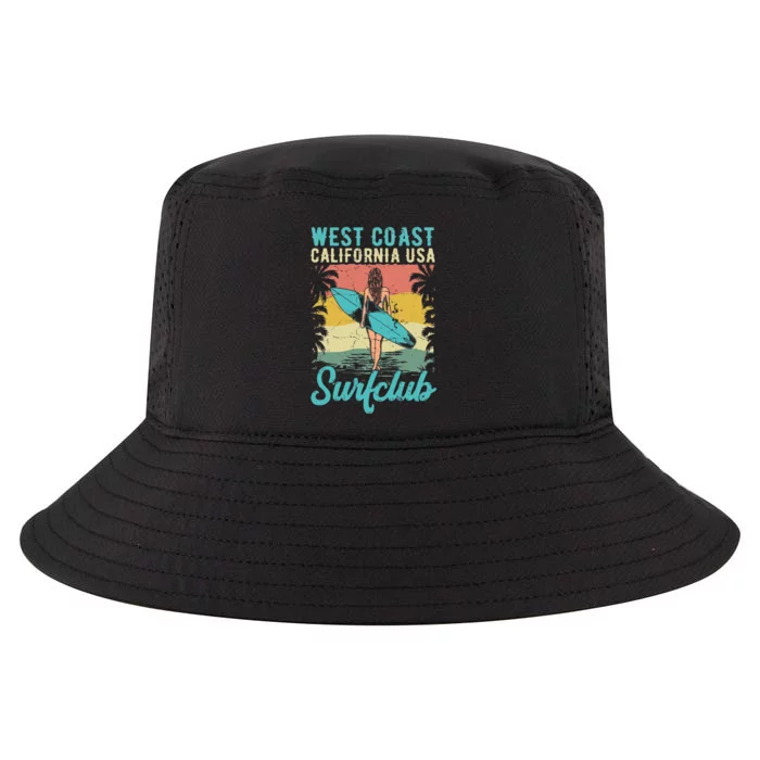 West Coast California USA Surf Club Tropical Beach Vacay Cool Comfort Performance Bucket Hat