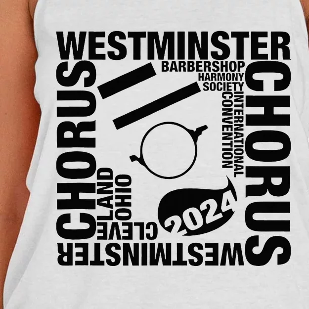 Westminster Chorus Cleveland Black Gray Women's Knotted Racerback Tank