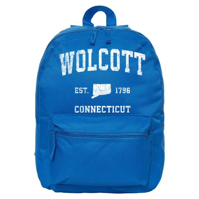 Wolcott Connecticut Ct Vintage Athletic Sports 16 in Basic Backpack