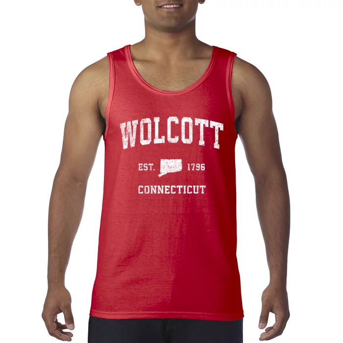 Wolcott Connecticut Ct Vintage Athletic Sports Tank Top