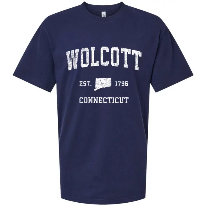 Wolcott Connecticut Ct Vintage Athletic Sports Sueded Cloud Jersey T-Shirt