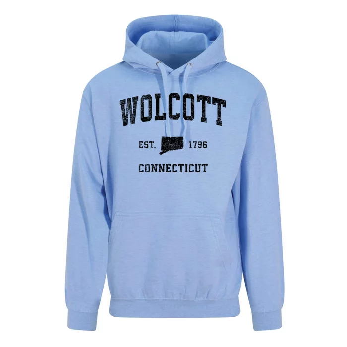 Wolcott Connecticut Ct Vintage Athletic Sports Unisex Surf Hoodie