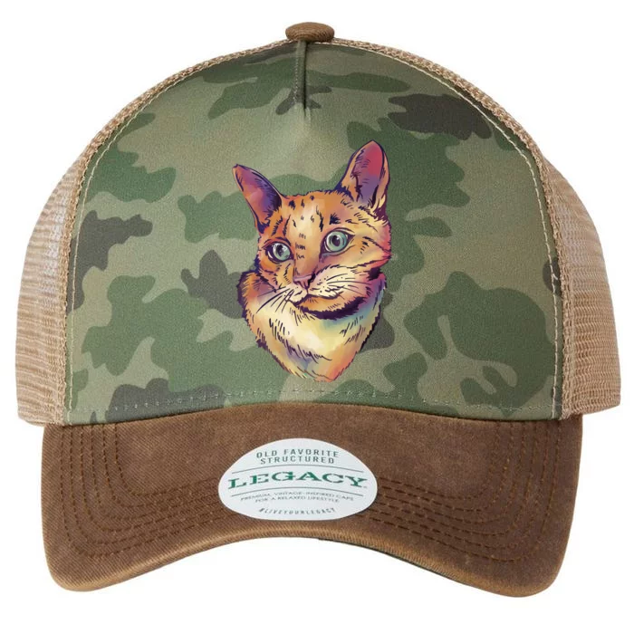 Watercolor Cute Cat Legacy Tie Dye Trucker Hat