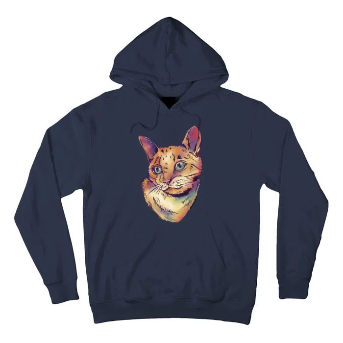 Watercolor Cute Cat Tall Hoodie