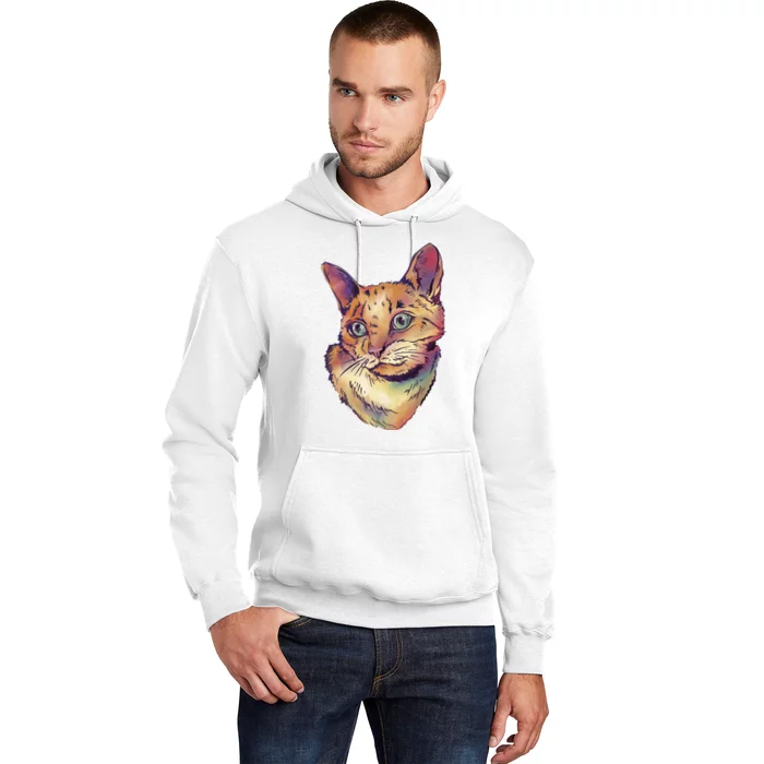 Watercolor Cute Cat Hoodie