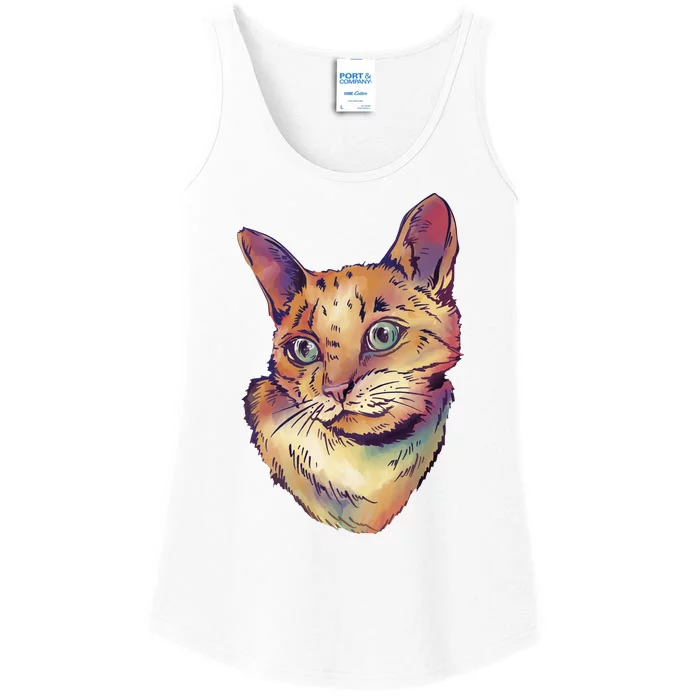 Watercolor Cute Cat Ladies Essential Tank