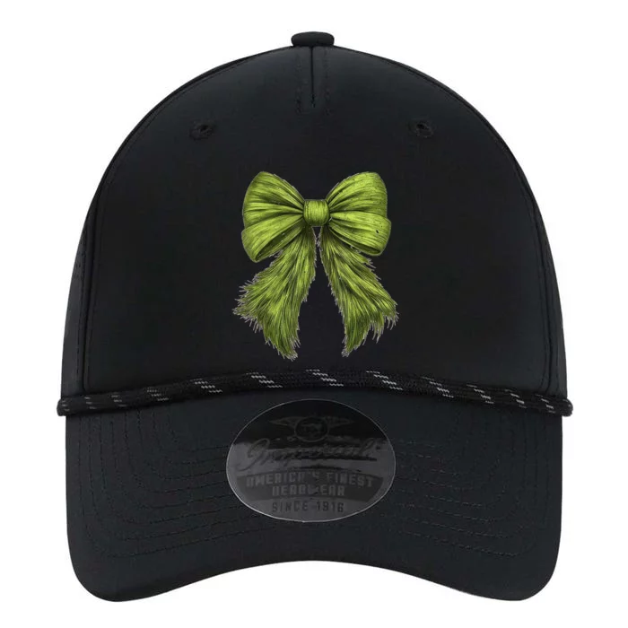 Women Cute Coquette Bow Green Christmas Xmas Gift Performance The Dyno Cap