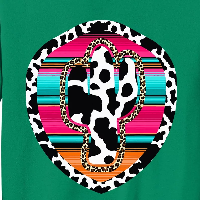 Western Cow Cactus Leopard Cheetha Serape Turquoise Pink Sweatshirt