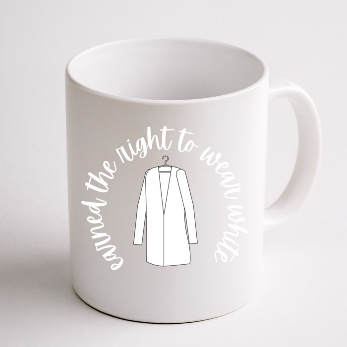 White Coat Ceremony Funny Gift Earned The Right To Wear White Cute Gift Front & Back Coffee Mug