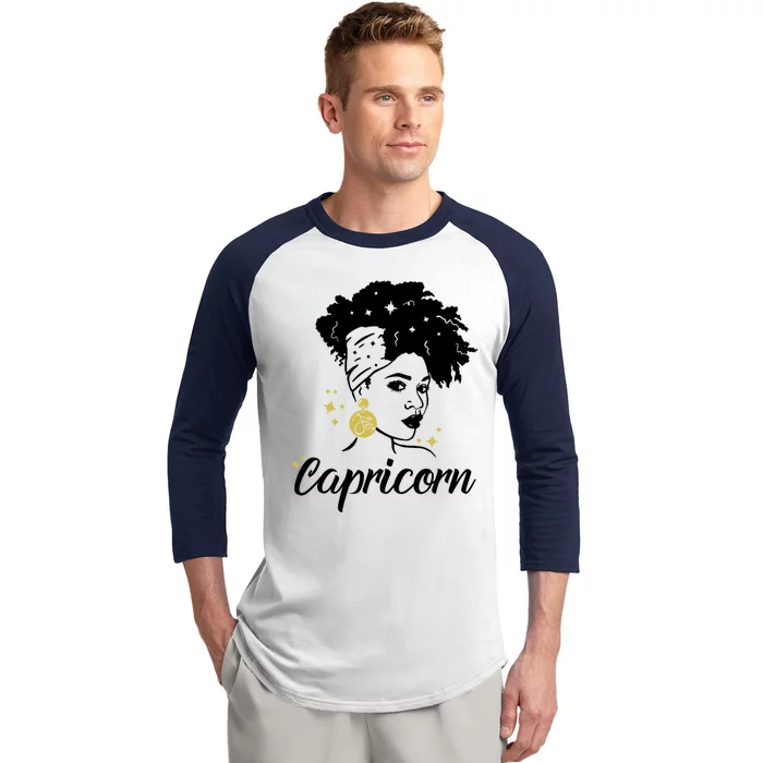 Wo Cute Capricorn Queen Zodiac Lover Messy Bun Gift Baseball Sleeve Shirt