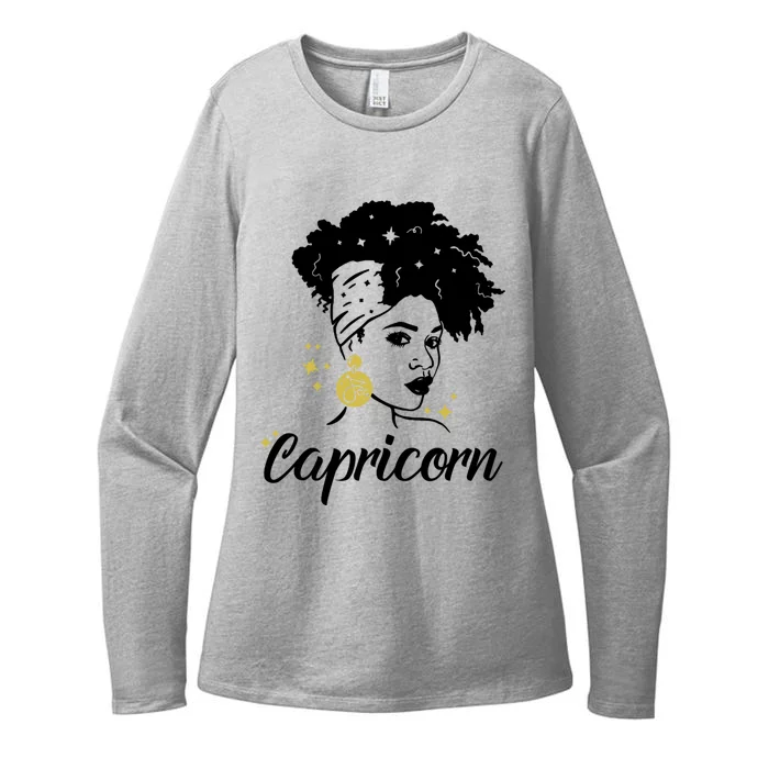 Wo Cute Capricorn Queen Zodiac Lover Messy Bun Gift Womens CVC Long Sleeve Shirt