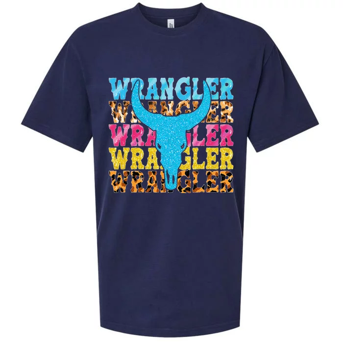 Wrangler Cowhide Cow Skull Cow Print Wrangler Sueded Cloud Jersey T-Shirt