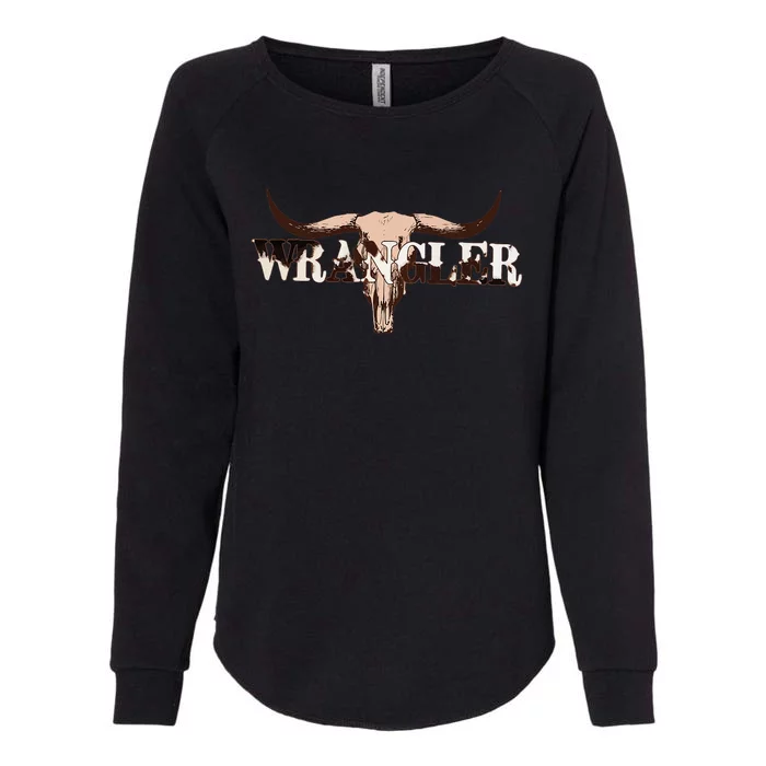 Wrangler Cowhide Cow Skull Cow Print Wrangler Womens California Wash Sweatshirt