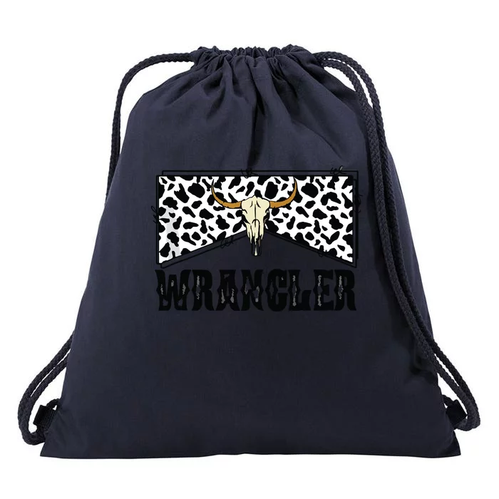 Wrangler Cowhide Cow Skull Cow Print Wrangler Tank Top Drawstring Bag