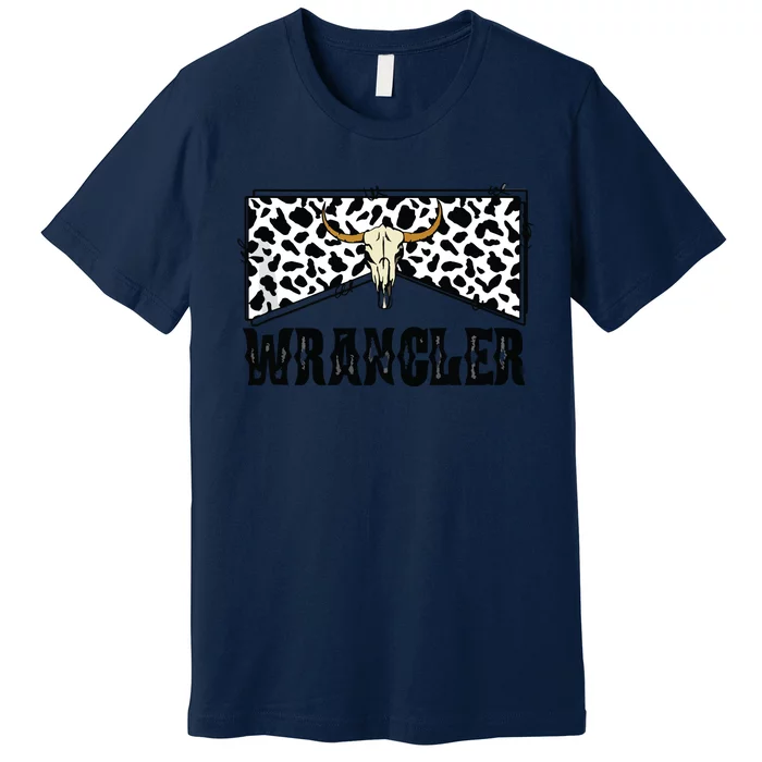 Wrangler Cowhide Cow Skull Cow Print Wrangler Tank Top Premium T-Shirt