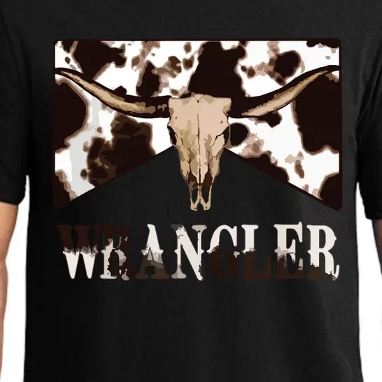 Wrangler Cowhide Cow Skull Cow Print Wrangler Pajama Set