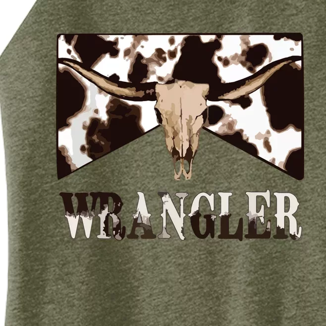 Wrangler Cowhide Cow Skull Cow Print Wrangler Women’s Perfect Tri Rocker Tank