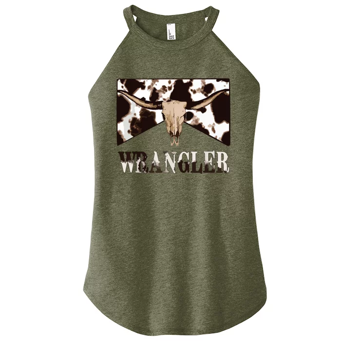 Wrangler Cowhide Cow Skull Cow Print Wrangler Women’s Perfect Tri Rocker Tank