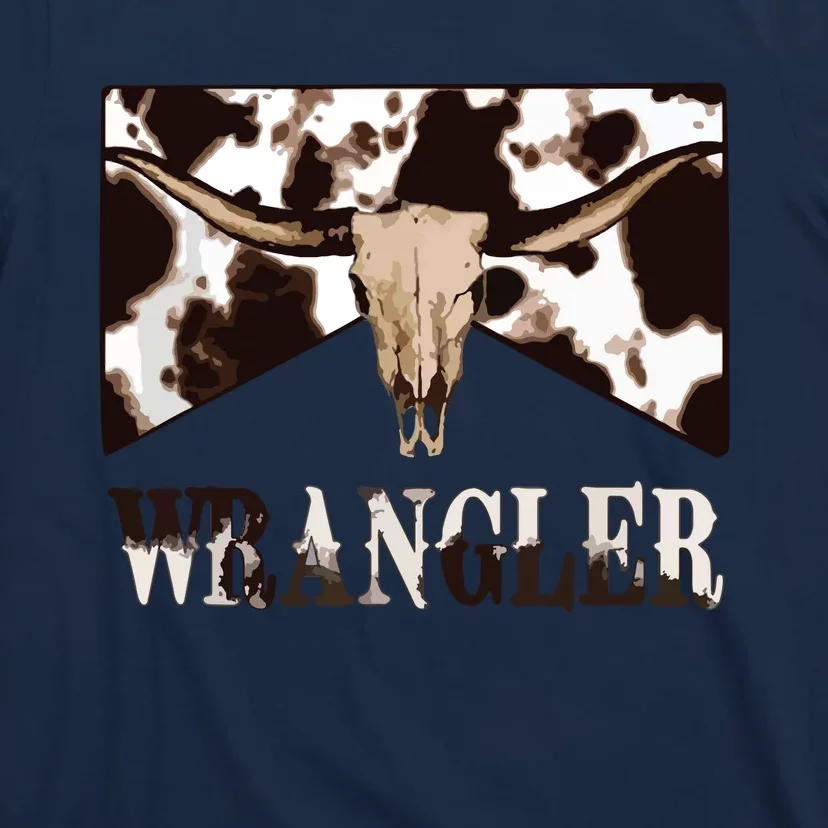 Wrangler Cowhide Cow Skull Cow Print Wrangler T-Shirt