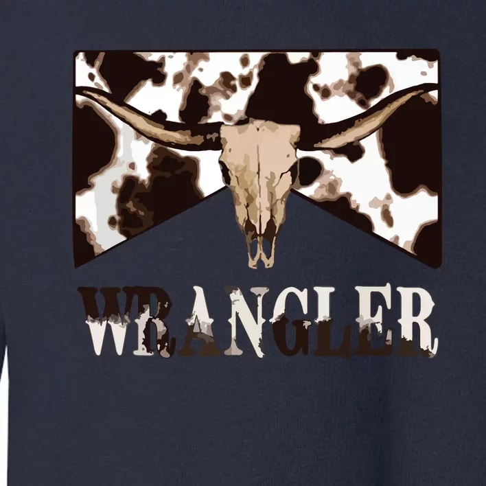 Wrangler Cowhide Cow Skull Cow Print Wrangler Toddler Sweatshirt