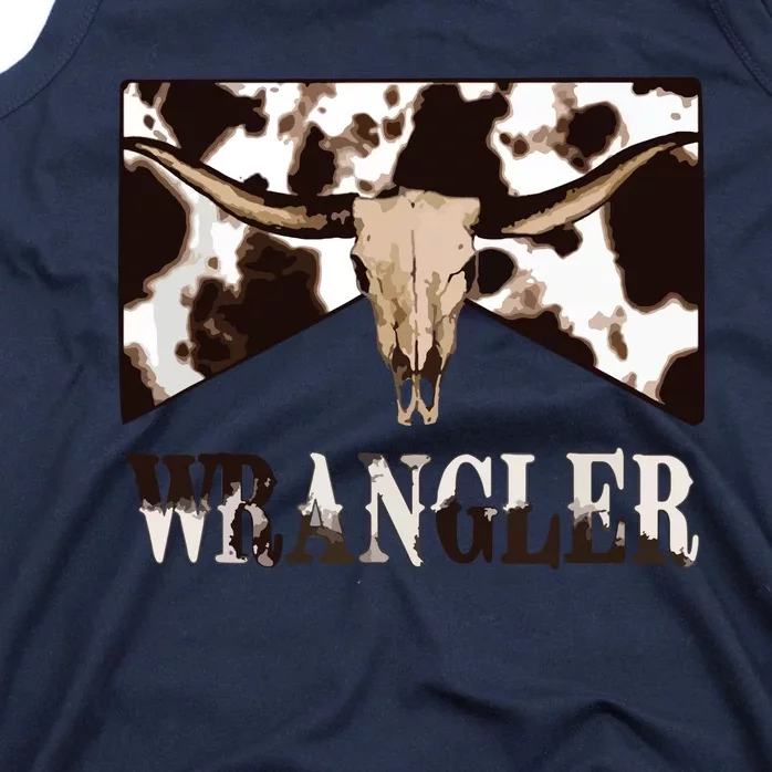 Wrangler Cowhide Cow Skull Cow Print Wrangler Tank Top