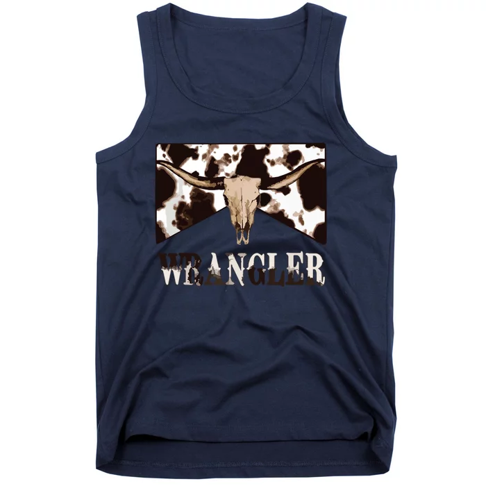 Wrangler Cowhide Cow Skull Cow Print Wrangler Tank Top