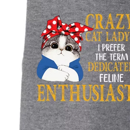 Womens Crazy Cat Lady I Prefer The Term Dedicated Feline Enthusiast Doggie 3-End Fleece Hoodie