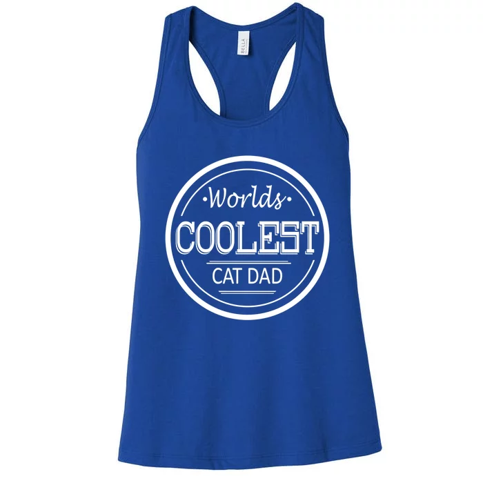 Worlds Coolest Cat Dad Great Gift Women's Racerback Tank