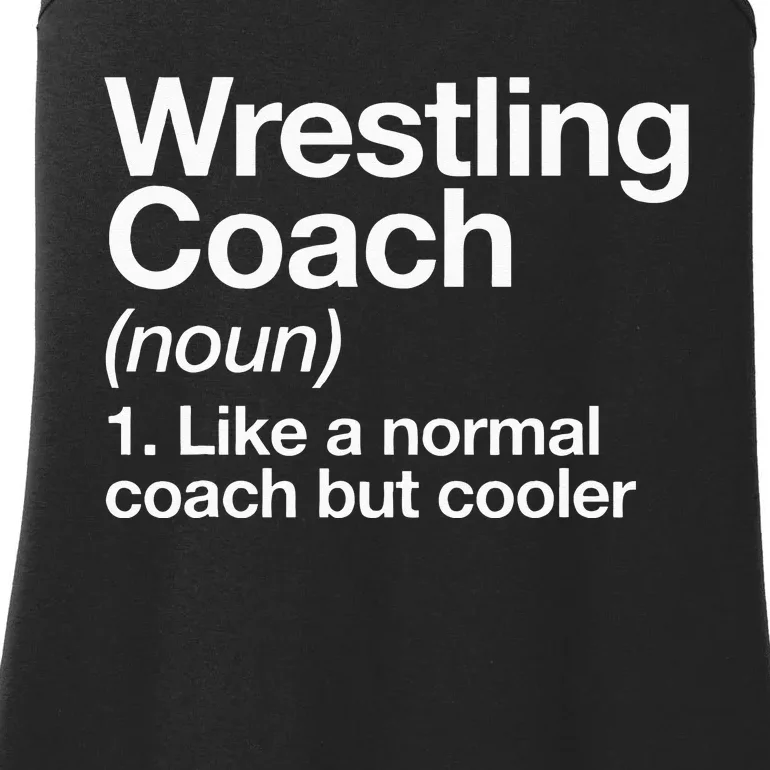 Wrestling Coach Definition Funny Sports Trainer Instructor Ladies Essential Tank