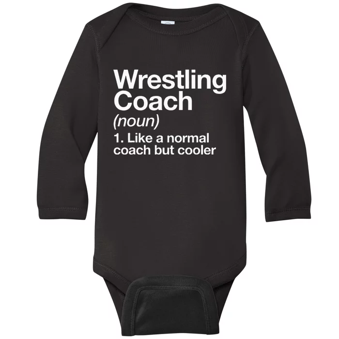 Wrestling Coach Definition Funny Sports Trainer Instructor Baby Long Sleeve Bodysuit