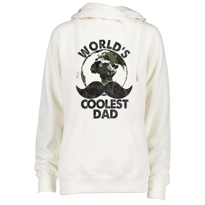 Worlds Coolest Dad Funny Fathers Day Meaningful Gift Womens Funnel Neck Pullover Hood