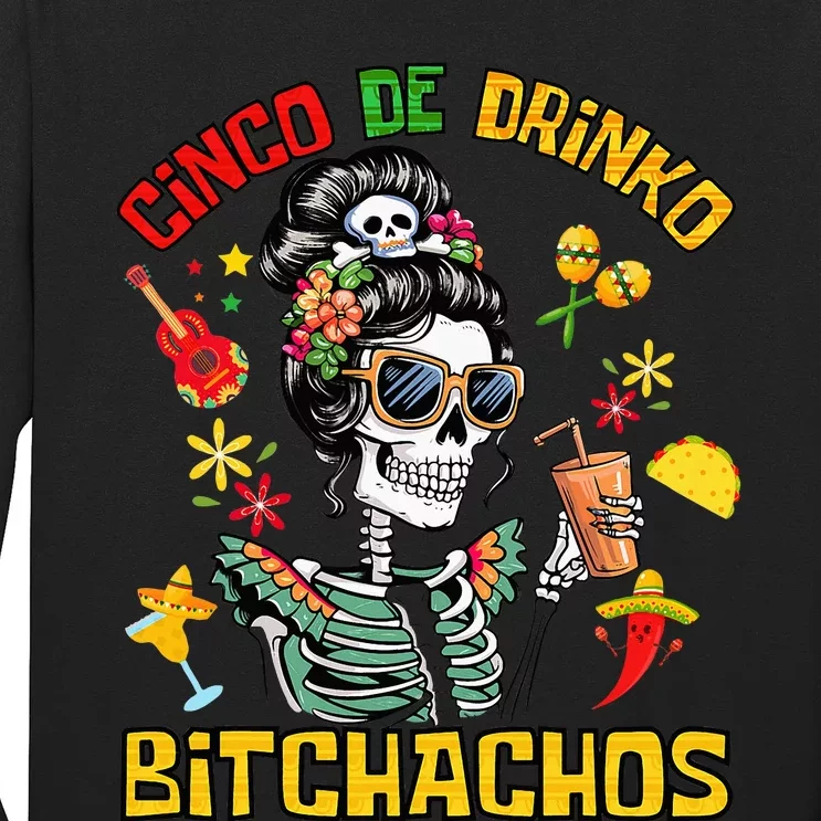 Women Cinco De Drinko Bitchachos Cinco De Mayo Drinking Long Sleeve Shirt