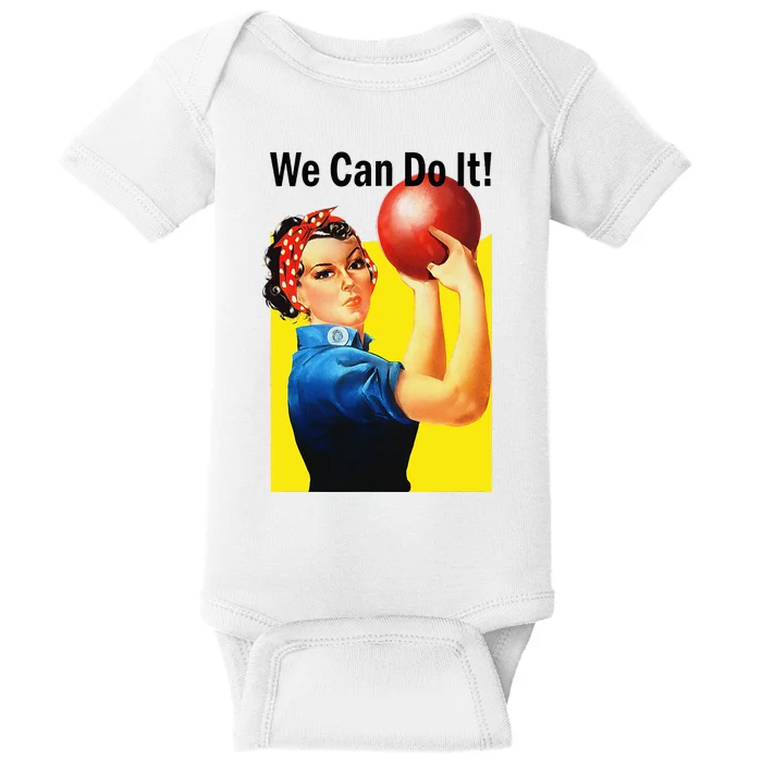 We Can Do It Rosie The Bowler Women Feminist Baby Bodysuit