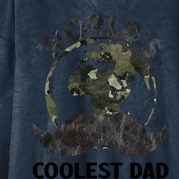 Worlds Coolest Dad Moustache Fathers Day Papa Daddy Cute Gift Hooded Wearable Blanket