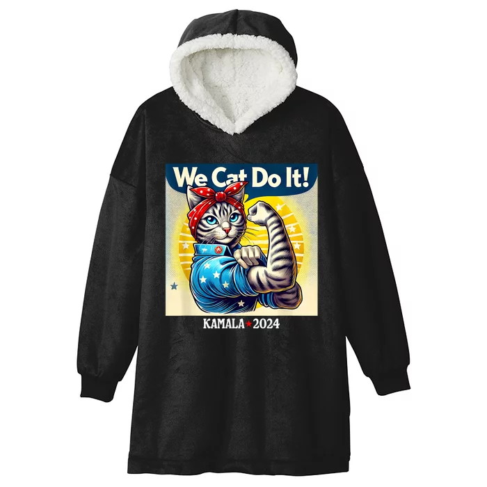 We Cat Do It Kamala Harris Supporter Childless Cat Ladies Hooded Wearable Blanket